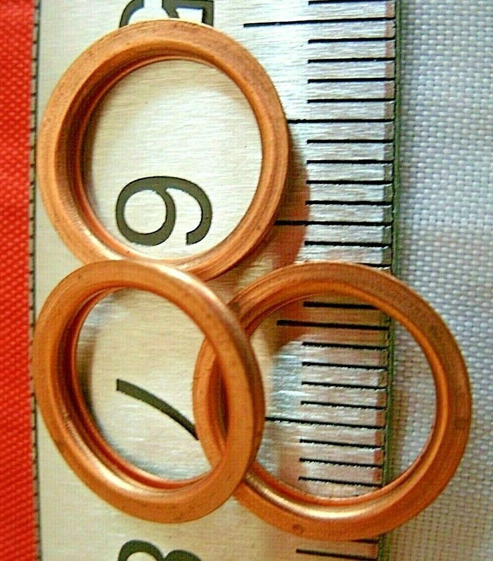 1 Set Of 3 Rover P4 60 75 90 105 Rocker Cover Fixing Nut Copper Sealing Washers