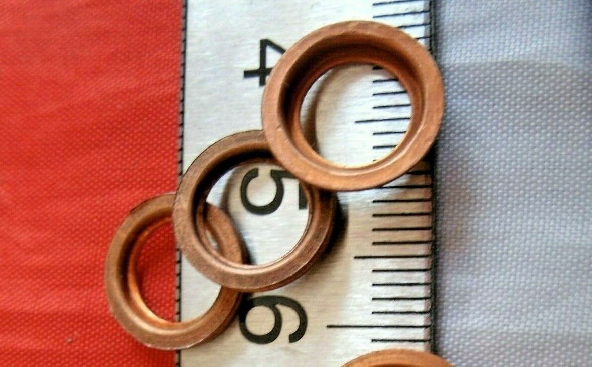 1 Set Of 3 Rover P4 Replacement Rocker Cover Fixing Nuts Copper Sealing Washers