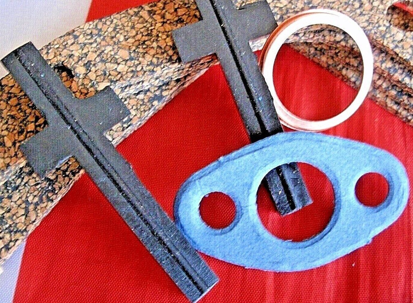 Rover P6B V8 CORK Sump Set 1968 ON Sump Pick Up T Pieces & Sump Plug Washer set.