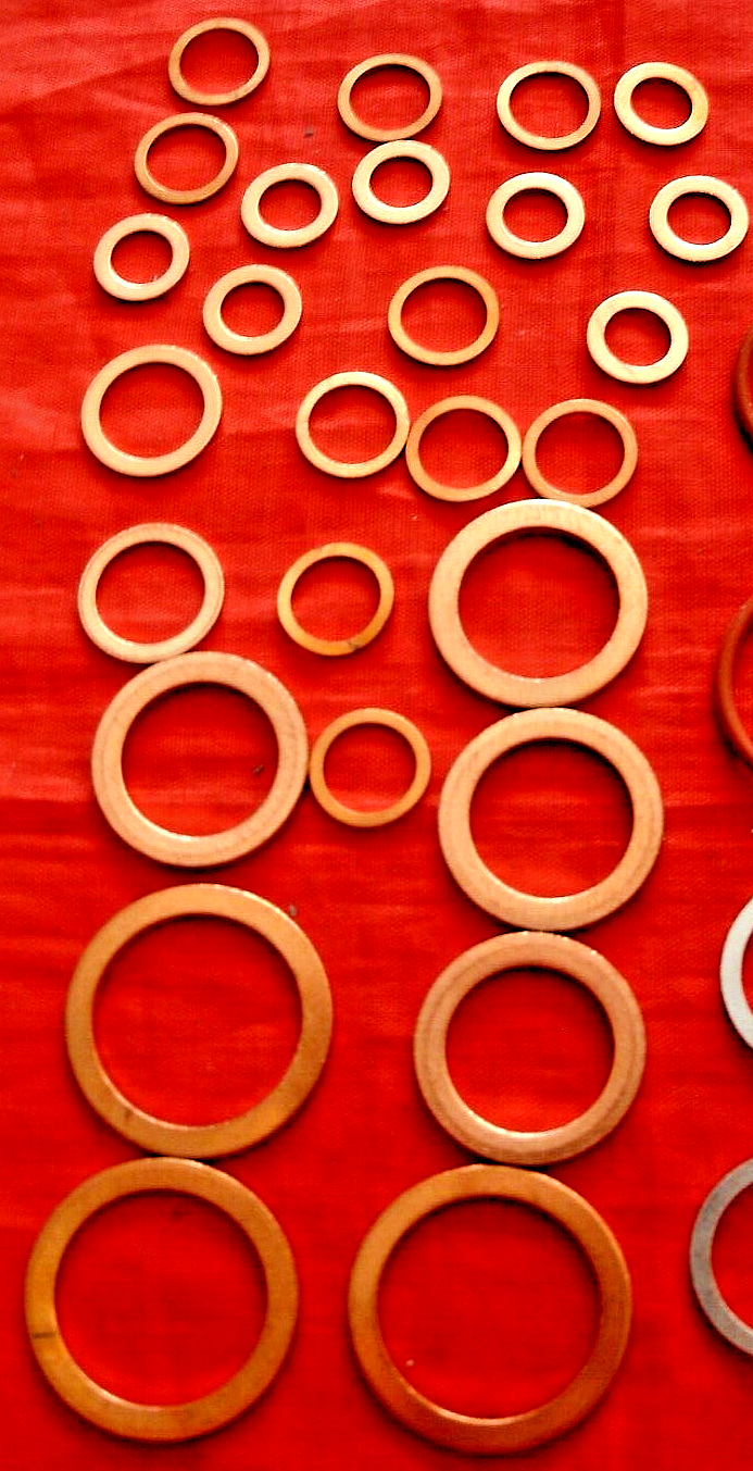 1 Set Of Sealing Washers Copper Rubber & Aluminum Land Rover VM Diesel 2.4 & 2.5