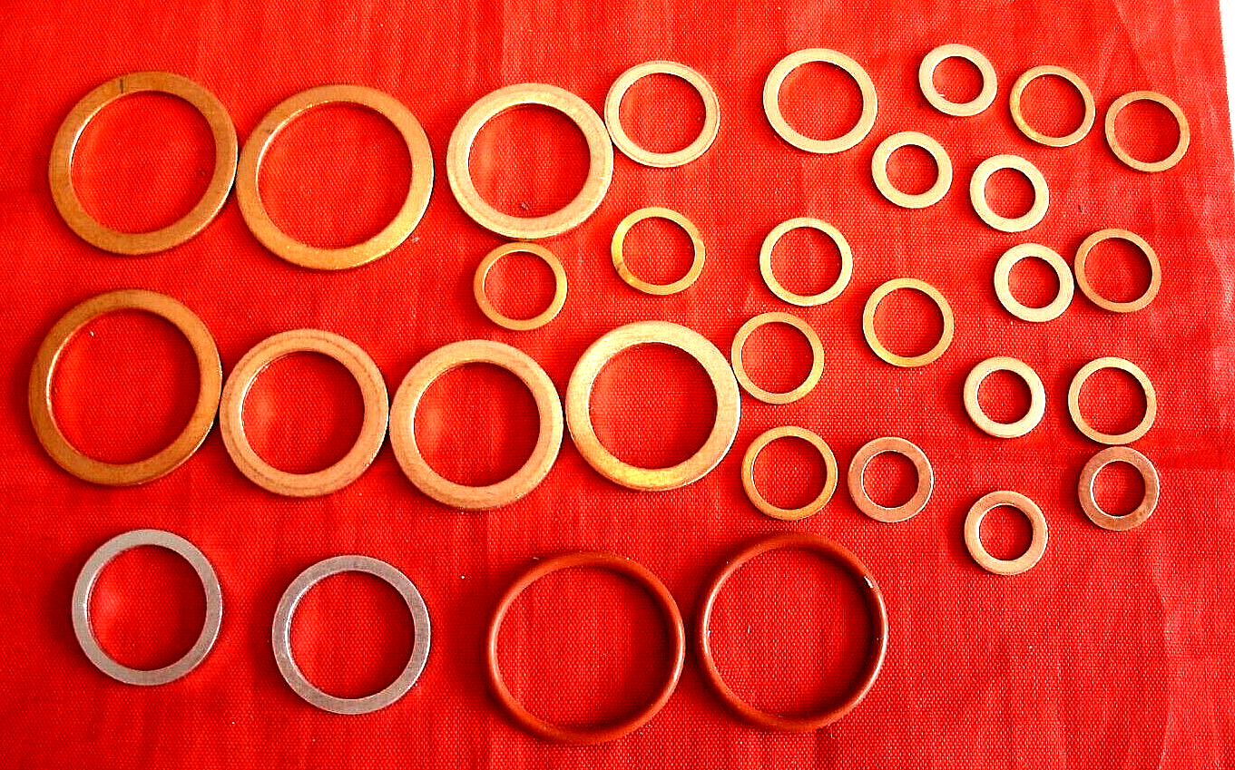 1 Set Of Sealing Washers Copper Rubber & Aluminum Land Rover VM Diesel 2.4 & 2.5